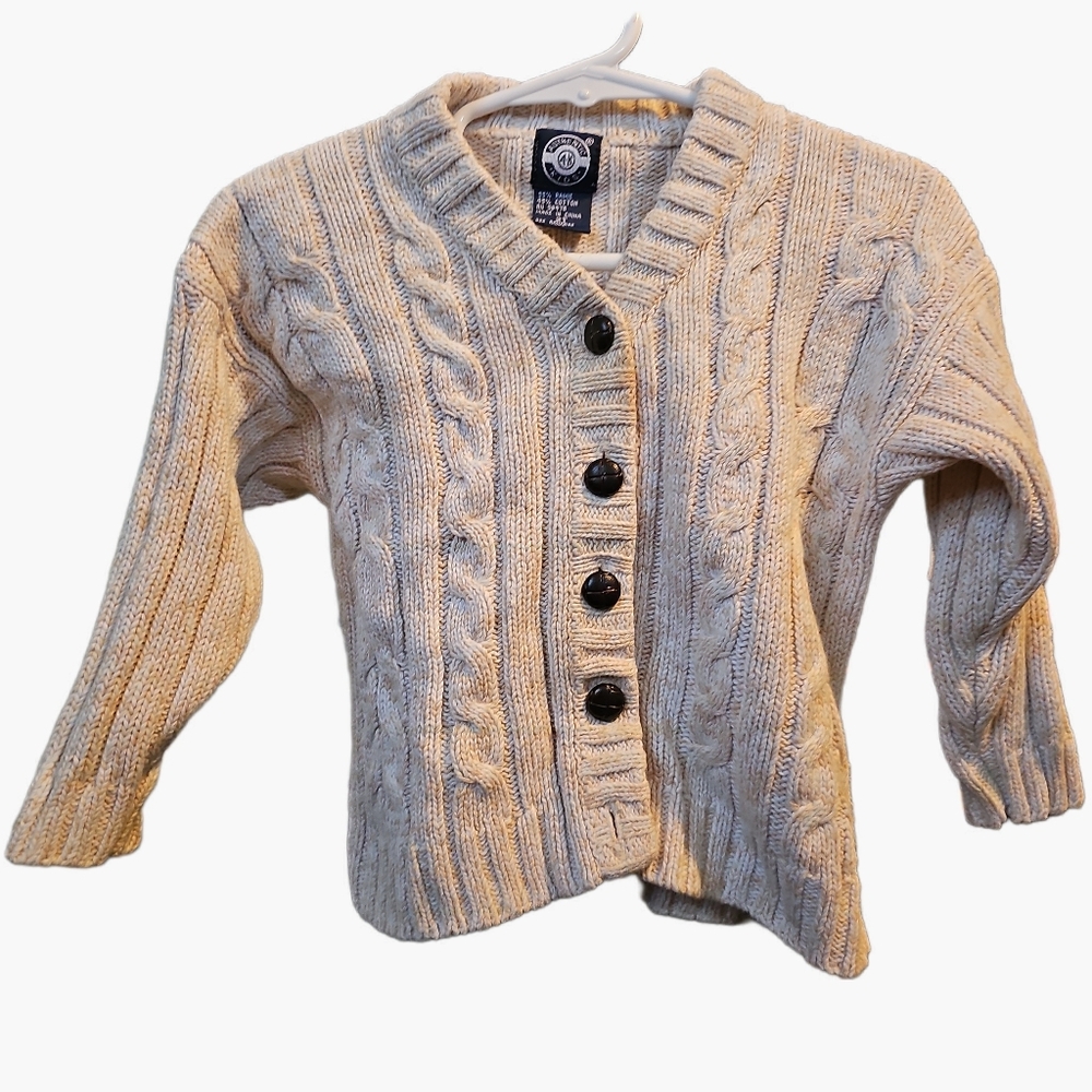 Cozy Cream Cable Knit Kids Cardigan